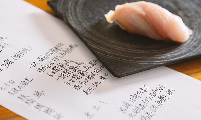 寿司とお品書き